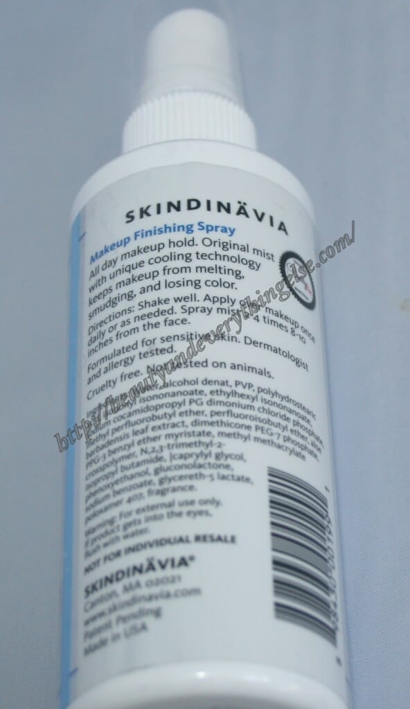 Skindinavia makeup finishing spray Review. Skindinavia makeup finishing spray Review.